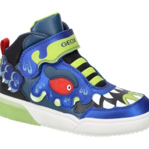 Geox J369YA GRAYJAY BOY Junior Klett Mid Sneakers blau royal/lime wasserdicht...