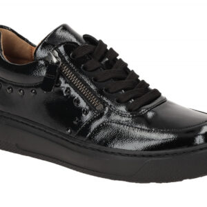 Gabor 53.213 Schwarz Halbschuhe mit Knautschlack und Schmucksteinen