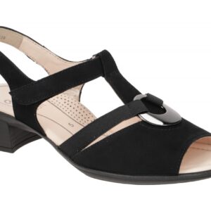 ara 12-35730 01 LUGANO-S Damen Sandale schwarz Velourleder-extra leicht-Klett...
