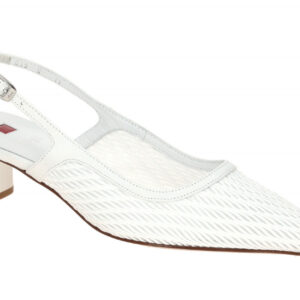 H?gl 4928 FERGIE Damen Pumps Wei? Glattleder Textil Braun Absatz Lack 4cm