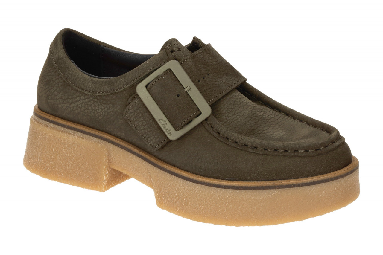 Clarks 26178679 4 Linoso_Monk dark green Damen Slipper mit Plateau Mokassin 1 Clarks 26178679 4 Linoso_Monk dark green Damen Slipper mit Plateau Mokassin
