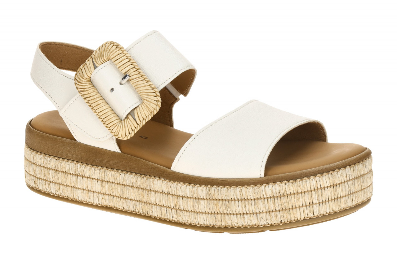 Gabor 84.562 Damen Sandalette Wei?-Latte Plateau Riemchen Klettverschluss 1 Gabor 84.562 Damen Sandalette Wei?-Latte Plateau Riemchen Klettverschluss