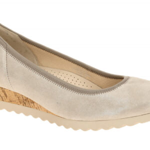Gabor 82.641.12 Damen Ballerinas Grau Silk Kork Keilabsatz 2,5cm