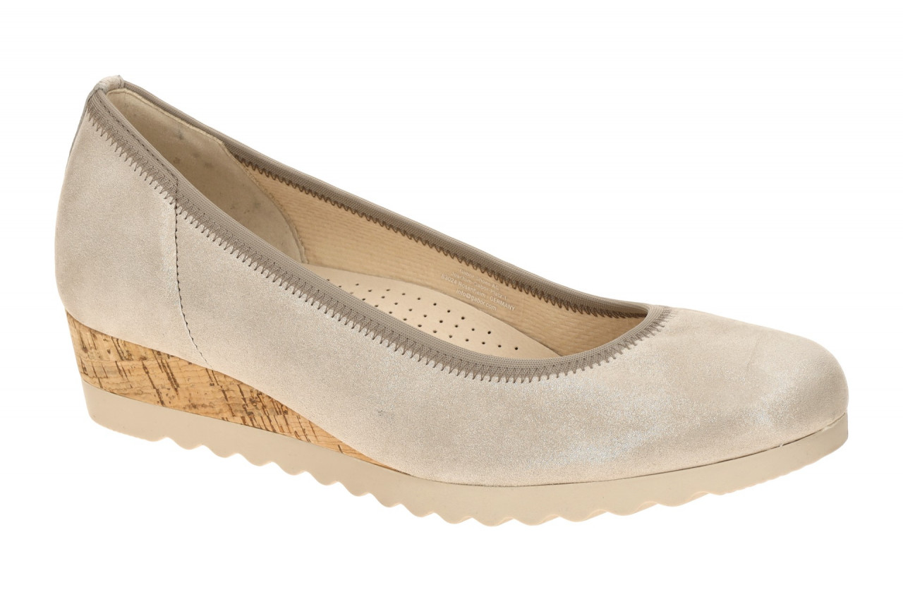 Gabor 82.641.12 Damen Ballerinas Grau Silk Kork Keilabsatz 2,5cm 1 Gabor 82.641.12 Damen Ballerinas Grau Silk Kork Keilabsatz 2,5cm