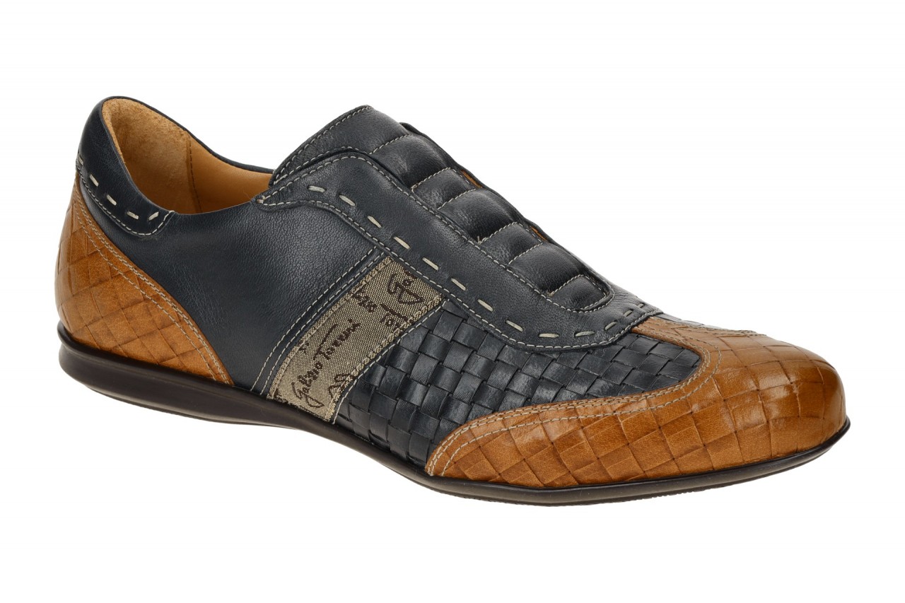 Galizio Torresi 317820 Herren Slipper Halbschuhe Blau/Cognac Glattleder Echtl... 1 Galizio Torresi 317820 Herren Slipper Halbschuhe Blau/Cognac Glattleder Echtl...