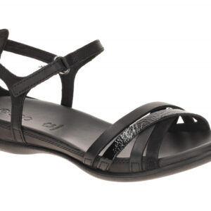 Ecco 244243 Flash X-Strap Damen Sandalette Schwarz - Black / Black mit Echtle...