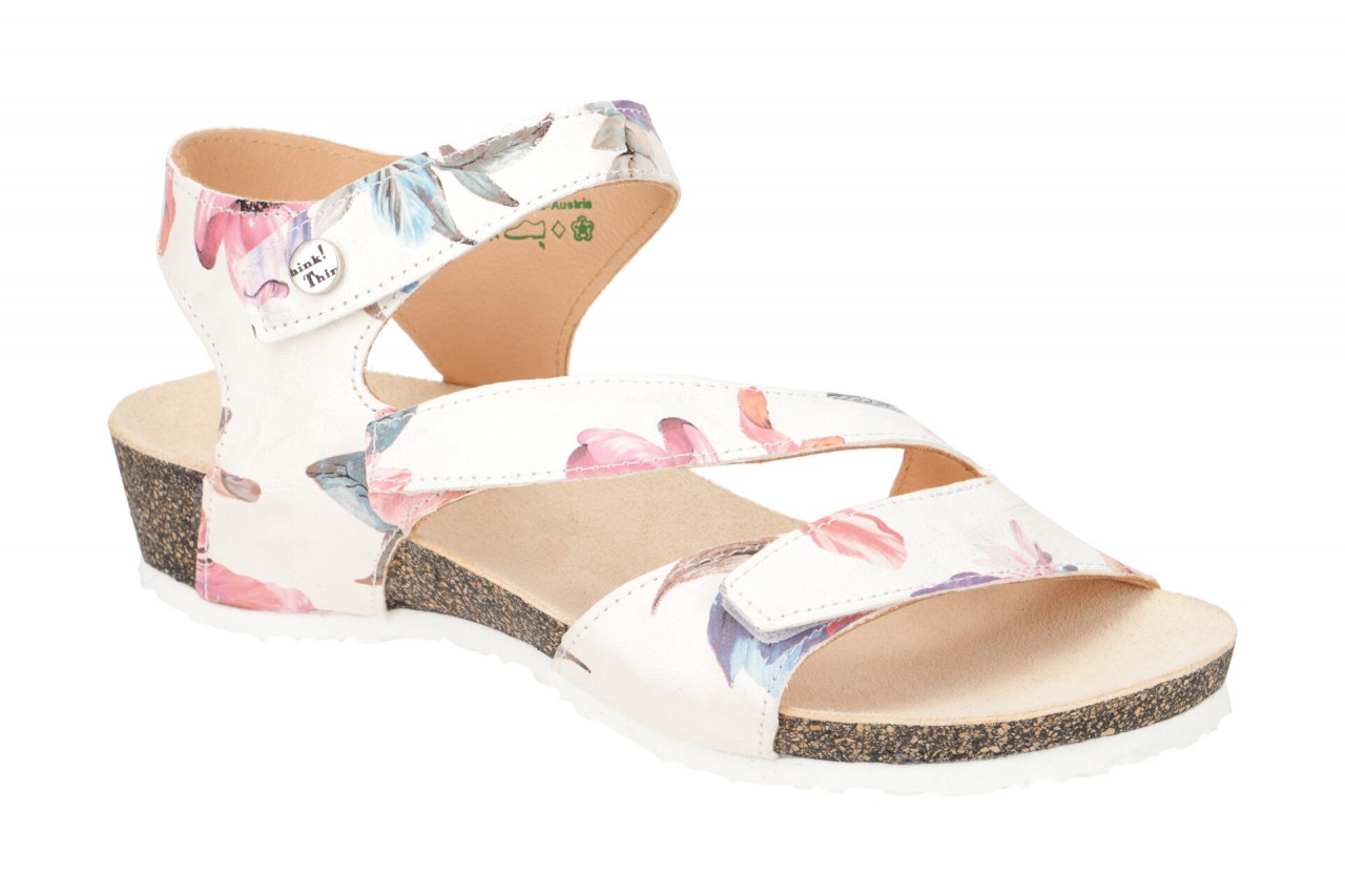 Think 297 Damen Sandale - ivory Echtleder - Wedge Keilabsatz - Klettverschluss 1 Think 297 Damen Sandale - ivory Echtleder - Wedge Keilabsatz - Klettverschluss