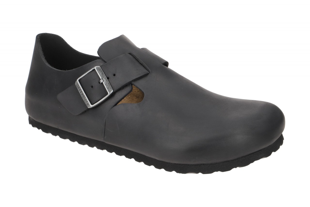 Birkenstock 166541 BS London Schwarz Halbschuhe Fettleder Echtleder Fu?bett 1 Birkenstock 166541 BS London Schwarz Halbschuhe Fettleder Echtleder Fu?bett