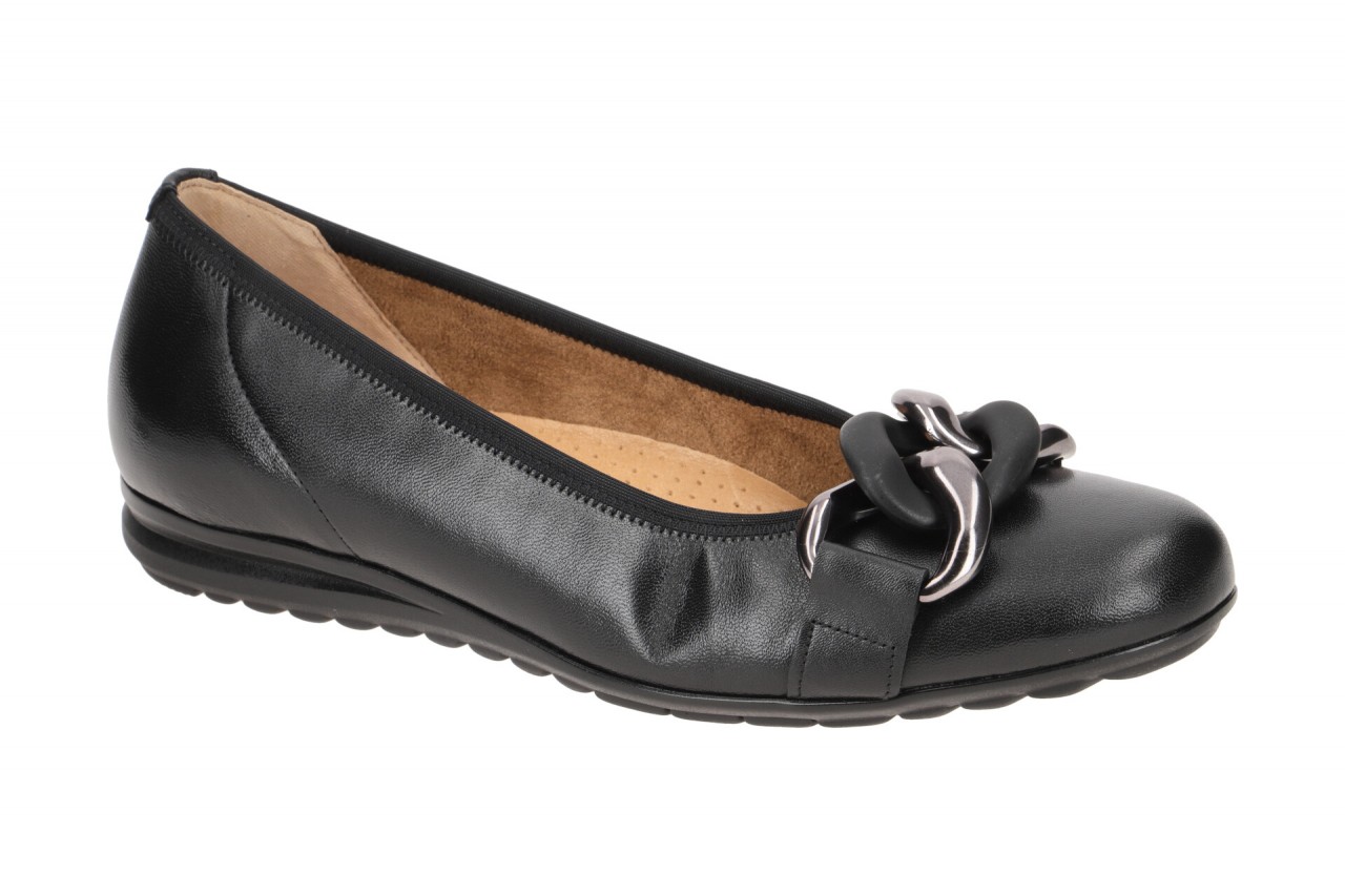 Gabor 72.625.27 Damen Ballerinas in Schwarz mit Keilabsatz und Gummisohle 1 Gabor 72.625.27 Damen Ballerinas in Schwarz mit Keilabsatz und Gummisohle