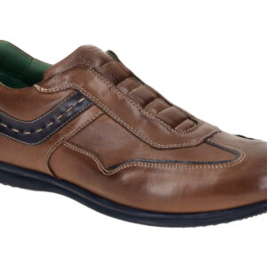 Galizio Torresi Herren Slipper 313098 in Braun/Nougat/Indio Navy - Glattleder...