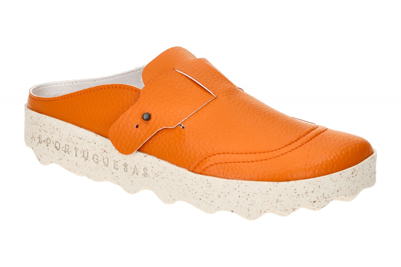 Asportuguesas 18213 Damen Clogs orange Synthetik Eco Leather bequem - runde Form 1 Asportuguesas 18213 Damen Clogs orange Synthetik Eco Leather bequem - runde Form