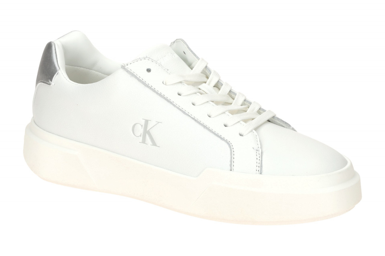 Calvin Klein Chunky Cupsole Lace Up Sneaker YW01948 0LC Bright White/Silver W... 1 Calvin Klein Chunky Cupsole Lace Up Sneaker YW01948 0LC Bright White/Silver W...