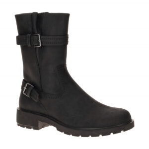 Ecco 23138302001 Biker Boot Damen Stiefelette Schwarz Fettleder Dual Fit