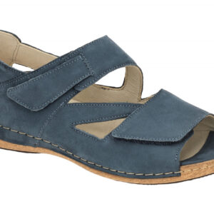 Waldl?ufer 342025 Damen Sandale Jeansblau Extra Weit - Keilabsatz 2cm