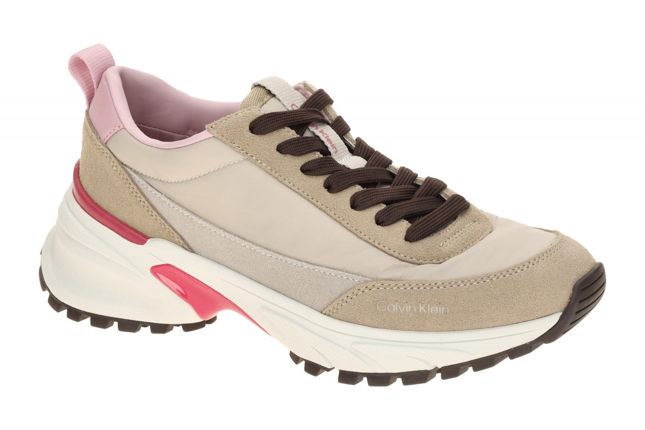 Calvin Klein YW02075 0IY Beige Chateau/Silver Mink/Pink Running Sneaker 1 Calvin Klein YW02075 0IY Beige Chateau/Silver Mink/Pink Running Sneaker