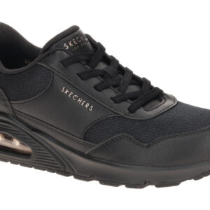 Skechers 177117 BBK UNO - BANKSIA Damen Slipper schwarz Air Cooled Memory Foam