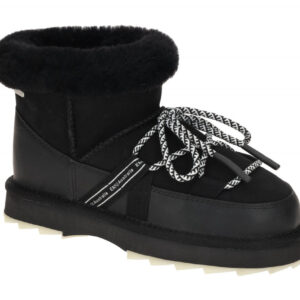 EMU Damen Winterstiefelette W13129 BLAK Schwarz Leder Lammfell Warmfutter EVA...
