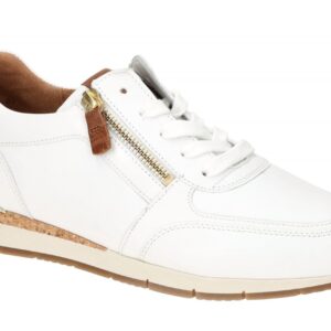 Gabor 83.411.21 Damen Sneaker Wei?/Camel/Gold - Best Fitting, Glattleder, Her...