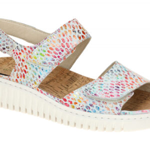 Waldl?ufer 955001 H-WILLOW Damen Sandale Grau - multi flexibel mit Keilabsatz