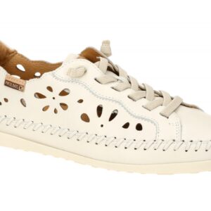 Pikolinos W8B-6550 SOLLER Damen Schn?r-Halbschuhe Wei? nata bequem Echtleder