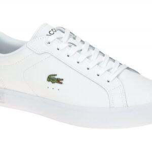Lacoste SMA0081 POWERCOURT 125 Men Sneakers Wei?/Schwarz Echtleder Textil Ort...