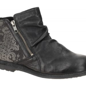 Think 841 Damen Stiefeletten Schwarz/Grau Effekt Echtleder Gummisohle Rei?ver...