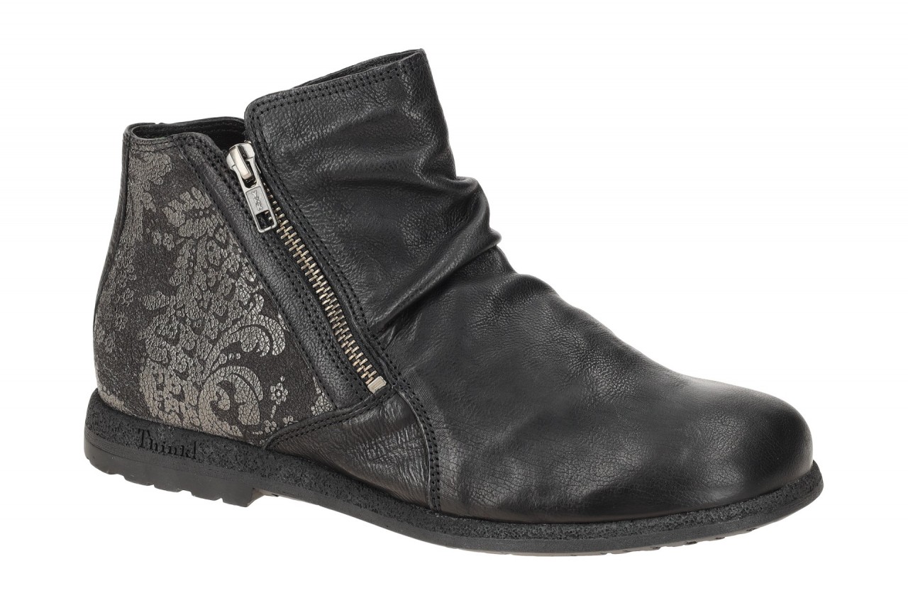 Think 841 Damen Stiefeletten Schwarz/Grau Effekt Echtleder Gummisohle Rei?ver... 1 Think 841 Damen Stiefeletten Schwarz/Grau Effekt Echtleder Gummisohle Rei?ver...