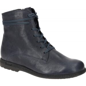 Think 843 Damen Stiefeletten navy blau Echtleder Schn?rung & Rei?verschluss