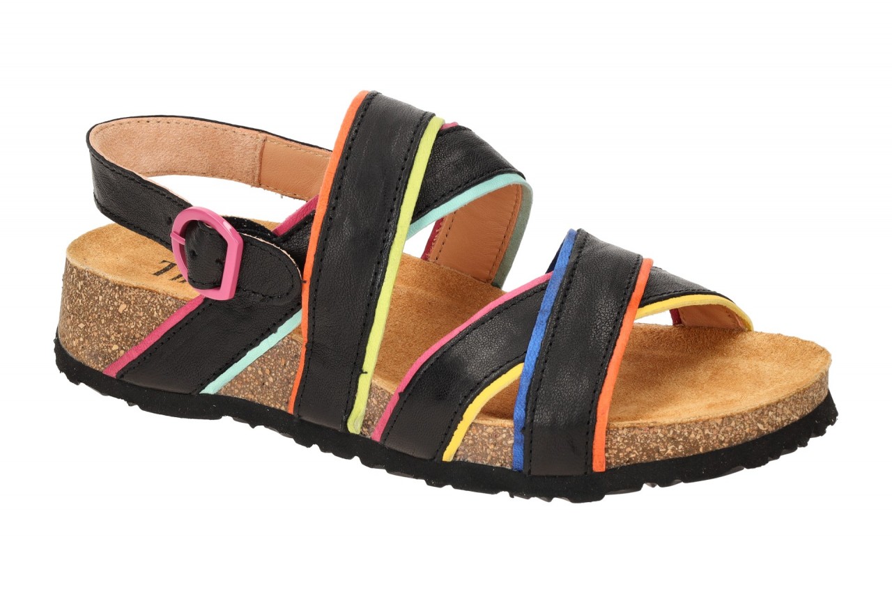 Think 953 Damen Sandalen Schwarz/Kombi Keilabsatz Echtleder Riemchen 1 Think 953 Damen Sandalen Schwarz/Kombi Keilabsatz Echtleder Riemchen