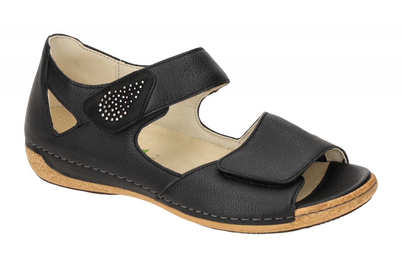 Waldl?ufer 342H80 Damen Sandale Schwarz OrthoTritt Keilabsatz - Bequeme Weite H 1 Waldl?ufer 342H80 Damen Sandale Schwarz OrthoTritt Keilabsatz - Bequeme Weite H