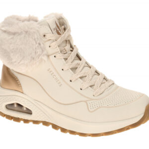 Skechers Uno Rugged Fall Shimmer 167993 NTGD Damen Mid Cut Sneaker Beige Gold