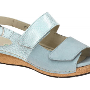 Waldl?ufer 681003 K-HELIETT Damen Sandale Blau - Sky Glitzer-Komfort-Fu?bett