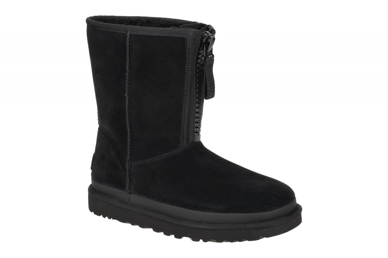 UGG Classic Short Zipper Tape Logo 1144035 BLK Damen Winterstiefel Schwarz 1 UGG Classic Short Zipper Tape Logo 1144035 BLK Damen Winterstiefel Schwarz