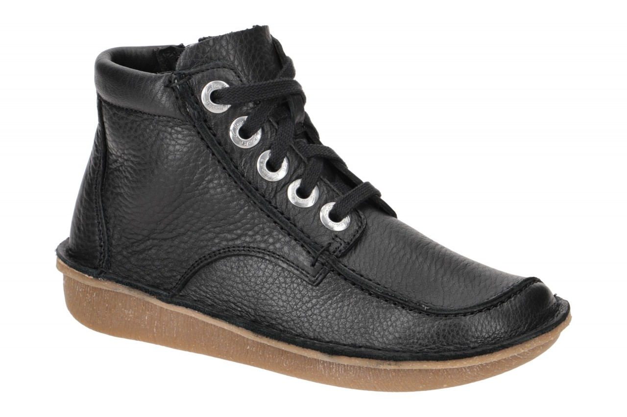 Clarks 26173884 4 Funny Cedar Damen Hi Cut Sneaker Boots Schwarz Echtleder 1 Clarks 26173884 4 Funny Cedar Damen Hi Cut Sneaker Boots Schwarz Echtleder