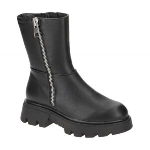 Tamaris Damen Stiefeletten 1-25811-41 schwarz Chunky Boots Vegan Fu?bett
