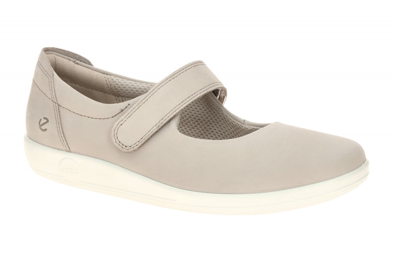 Ecco 207503 SOFT 2.0 Mary Jane Ballerina in Grau - pure cashmere, Klettversch... 1 Ecco 207503 SOFT 2.0 Mary Jane Ballerina in Grau - pure cashmere, Klettversch...