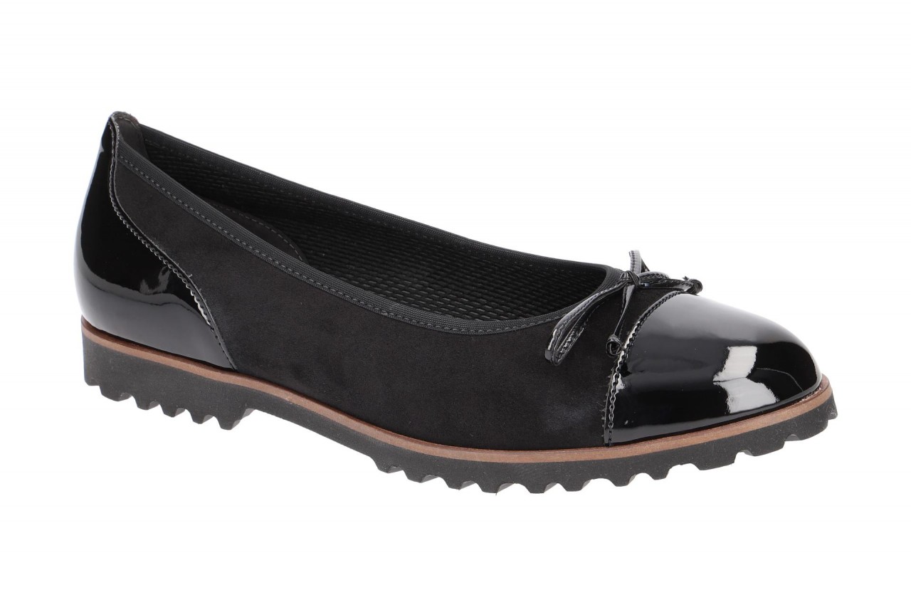Gabor 04.100 Damen Ballerinas Schwarz/Cognac Echtleder Velour Slipper 1 Gabor 04.100 Damen Ballerinas Schwarz/Cognac Echtleder Velour Slipper