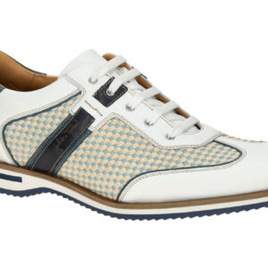 Galizio Torresi Herrenschuhe 310530 Wei? Petrolio Glattleder Textil Gummisohl...