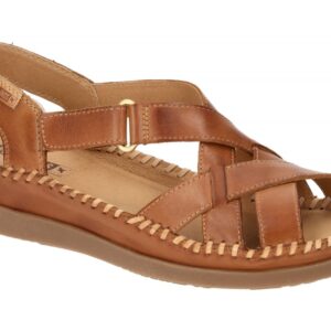 Pikolinos Damen Sandale W8K-0741 brandy CADAQUES braun Klettverschluss Gummis...