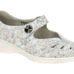 Waldl?ufer 607309 KYA Damen Ballerina Mary Jane Grau - Stein Echtleder Keilab...