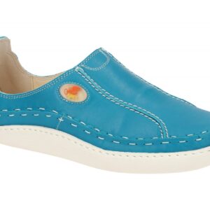 Eject 6757.002 Damen Slipper in Blau-Petrol Echtleder Gummisohle | sportliche...