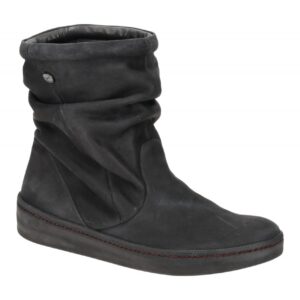 Think 836 Damen Stiefeletten Schwarz bequeme Schlupfstiefelette Nubuk Soft Free