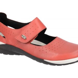 camel active 844.74.02 MOONLIGHT Damen Slipper Leder corall rot - Klettversch...