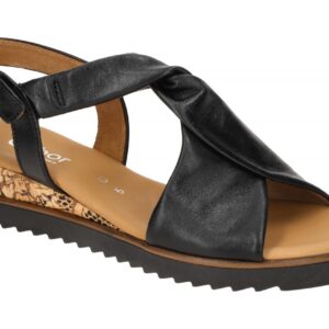 Gabor 82.751.27 Damen Sandalette Schwarz KorkTS Keilabsatz