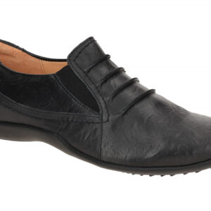 Think Herrenschuhe Stone Schwarz Echtleder Slipper Gummisohle