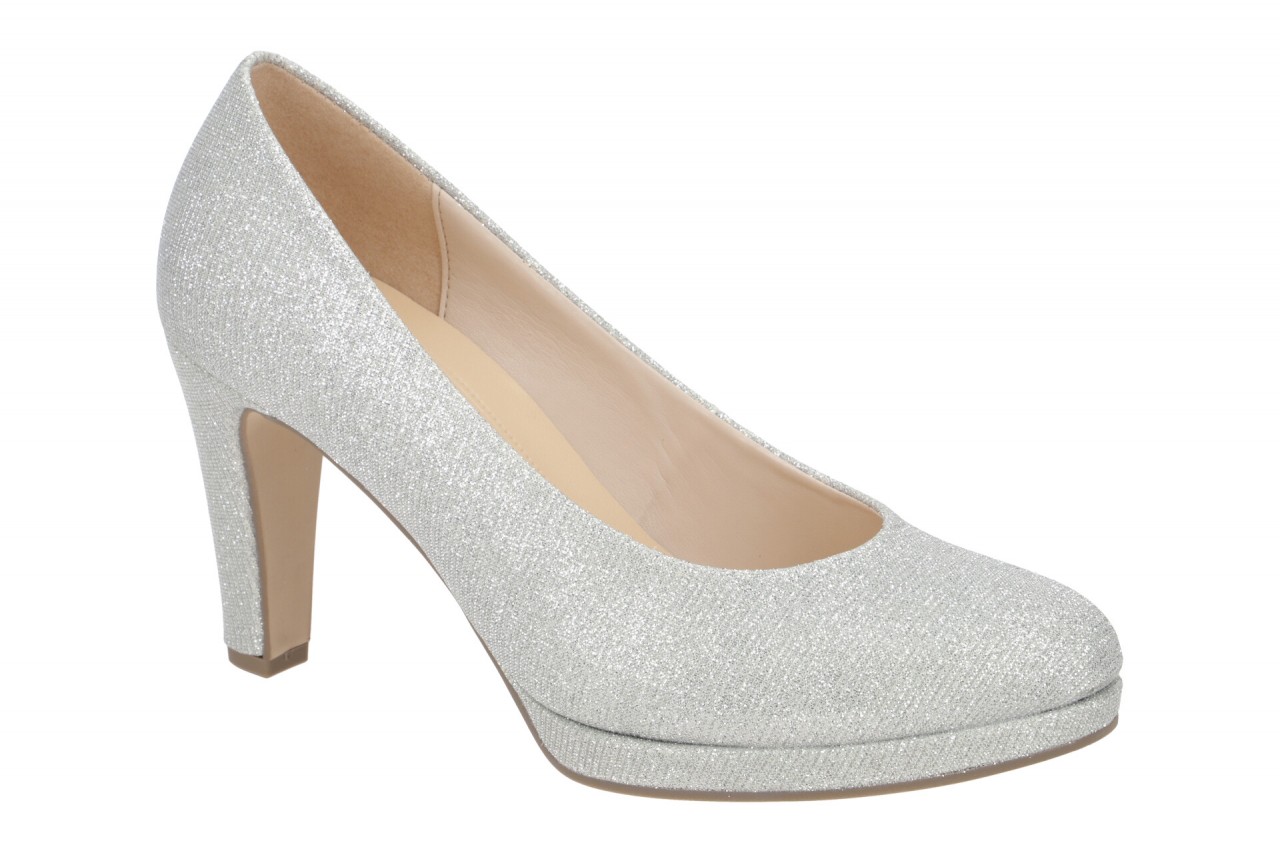 Gabor 01.270 Silber Damenschuhe Pumps Metallic Echtleder Blockabsatz 1 Gabor 01.270 Silber Damenschuhe Pumps Metallic Echtleder Blockabsatz