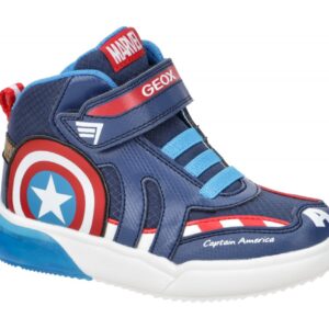 Geox J369YC Grayjay Boy Avengers Kinderschuhe blau/navy/red LED Blinker Klett