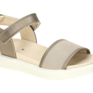 Ecco 238823 Soft Sandal Damen Sandalette Grau Metallic/Limestone Bequeme Riem...