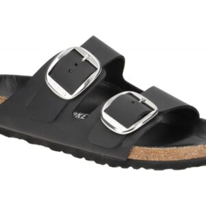 Birkenstock 1011075 Arizona Big Buckle Damen Pantoletten schwarz mit anatomis...