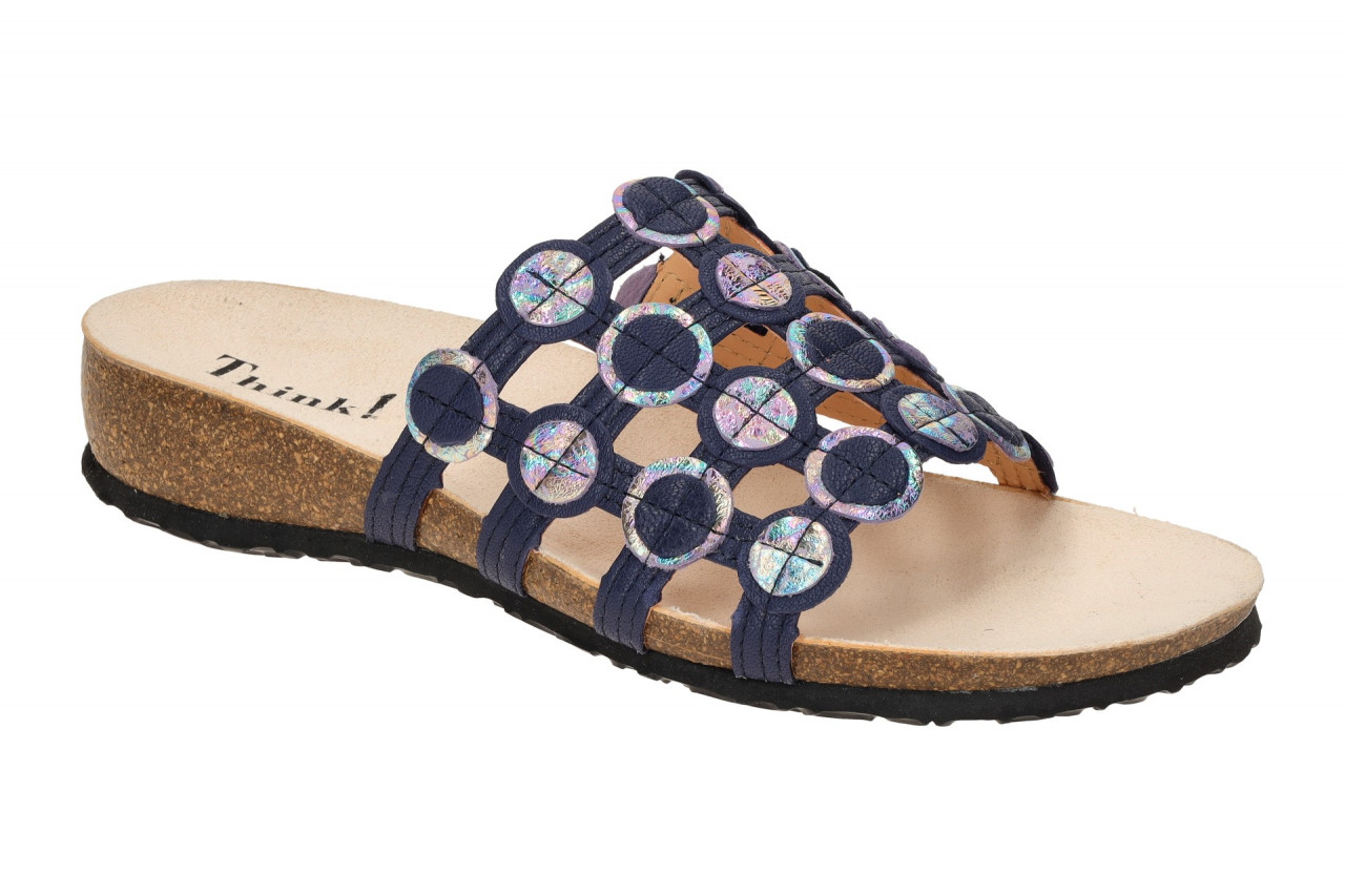 Think 247 Damenschuhe JULIA Pantoletten blau indigo kombi Echtleder Fu?bett K... 1 Think 247 Damenschuhe JULIA Pantoletten blau indigo kombi Echtleder Fu?bett K...